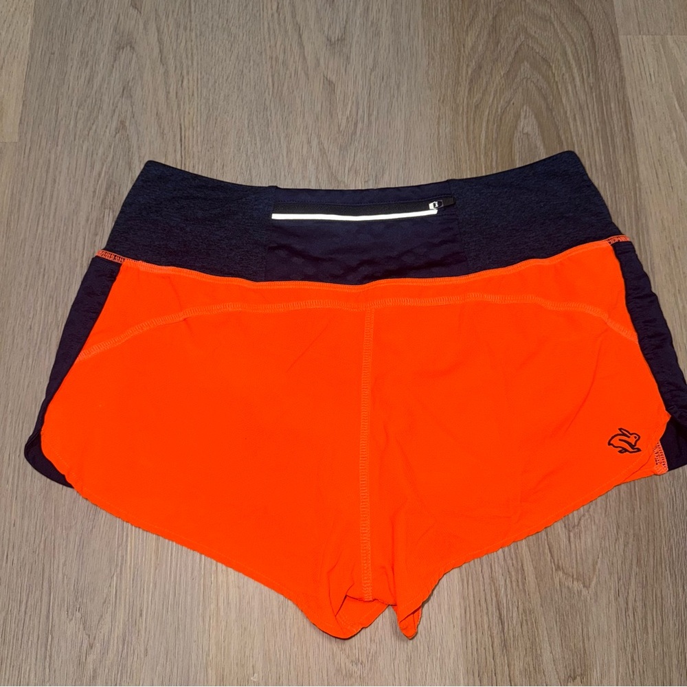 Run in Rabbit Orange & Blue Running Shorts - Size Large - Picture 3 of 7